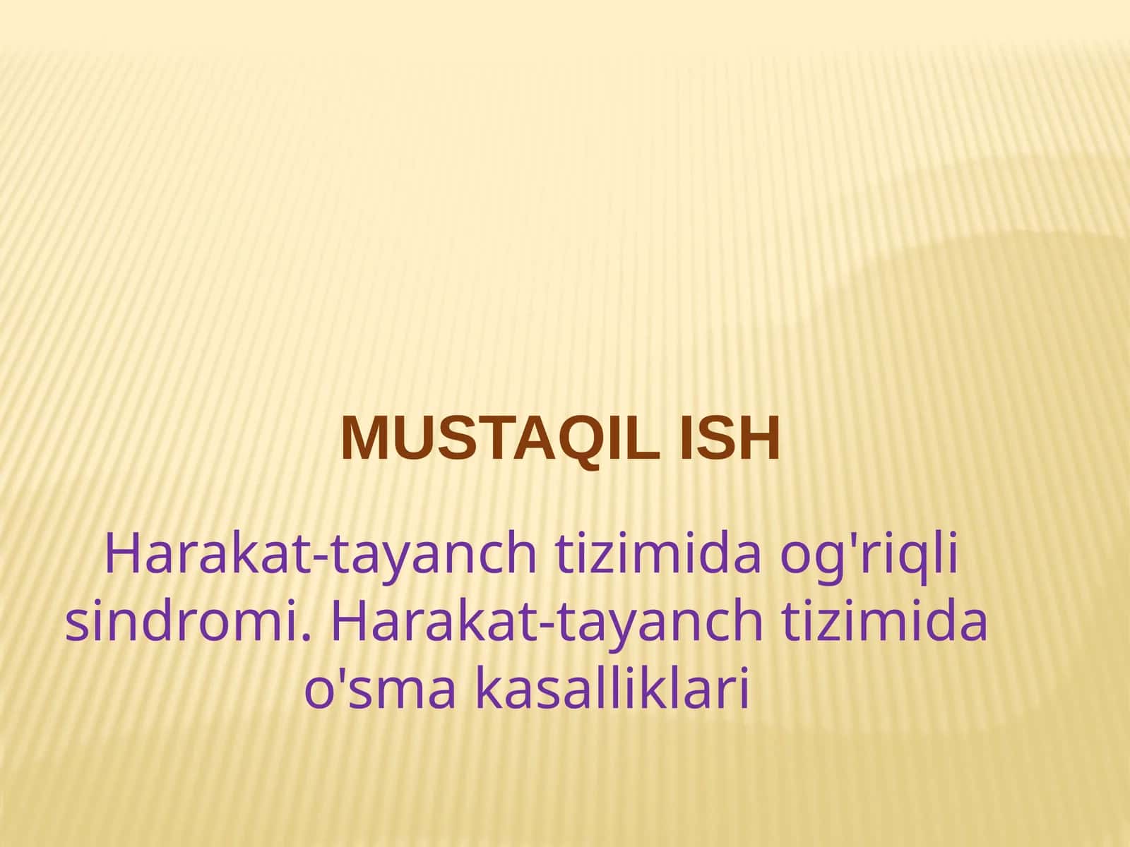 Harakat tayanch tizizmida og'riq sindromi , harakat tayanch tizimida o'sma kasalliklari