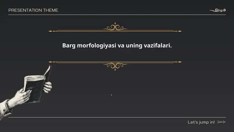 Barg morfologiyasi va uning vazifalari