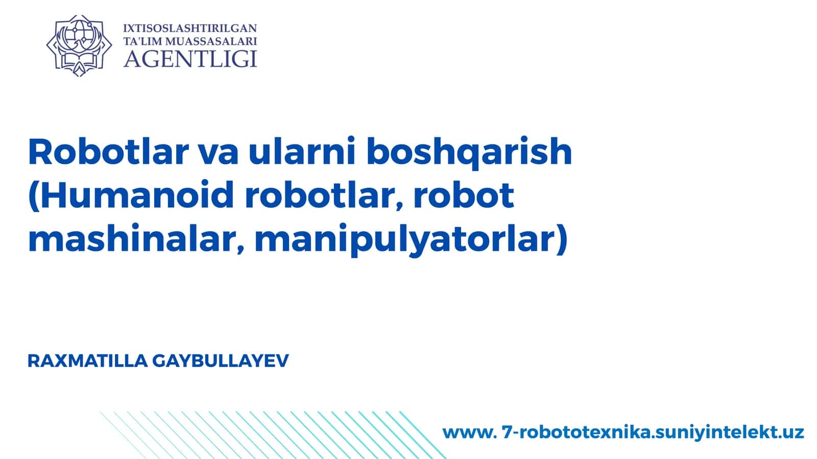Robotlar va Ular ni Boshqarish