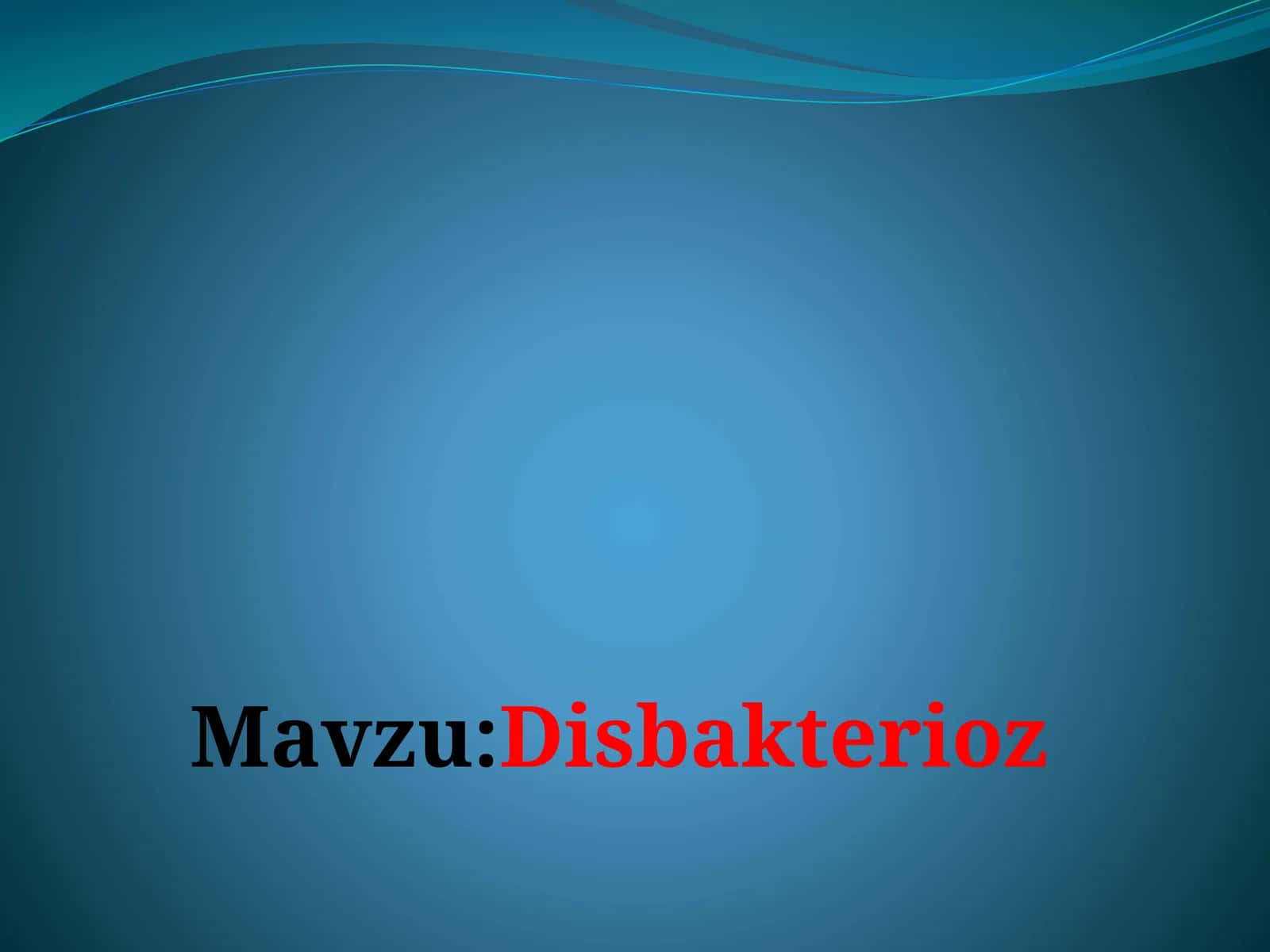 Disbakterioz