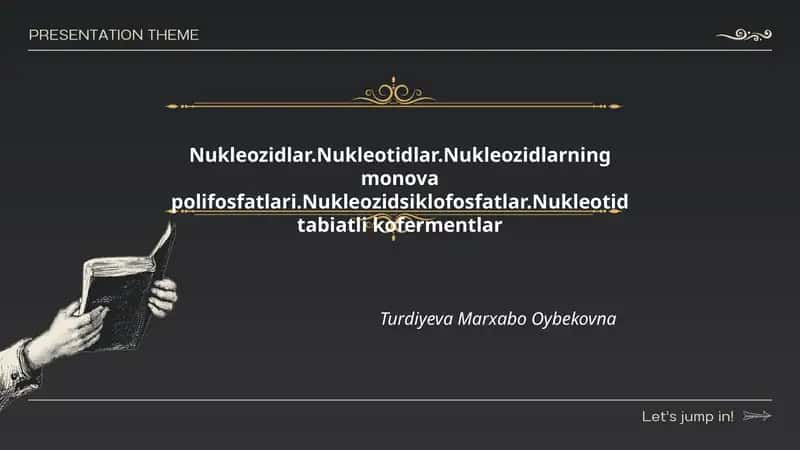 Nukleozidlar va ularning kimyoviy struktura asoslari