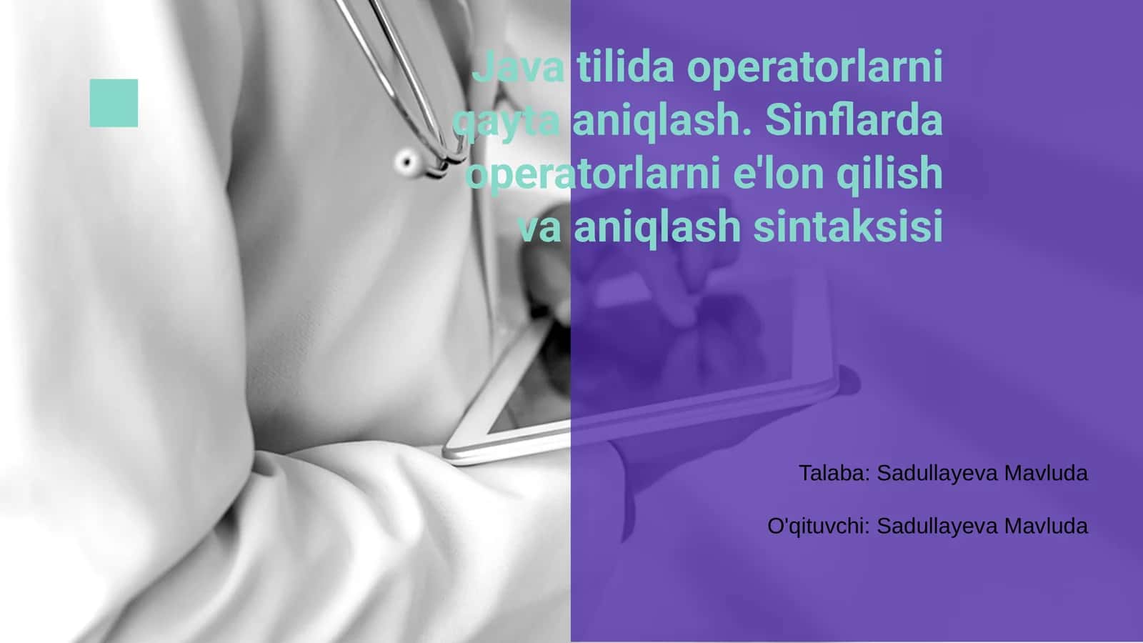 Java tilida operatorlarni qayta aniqlash