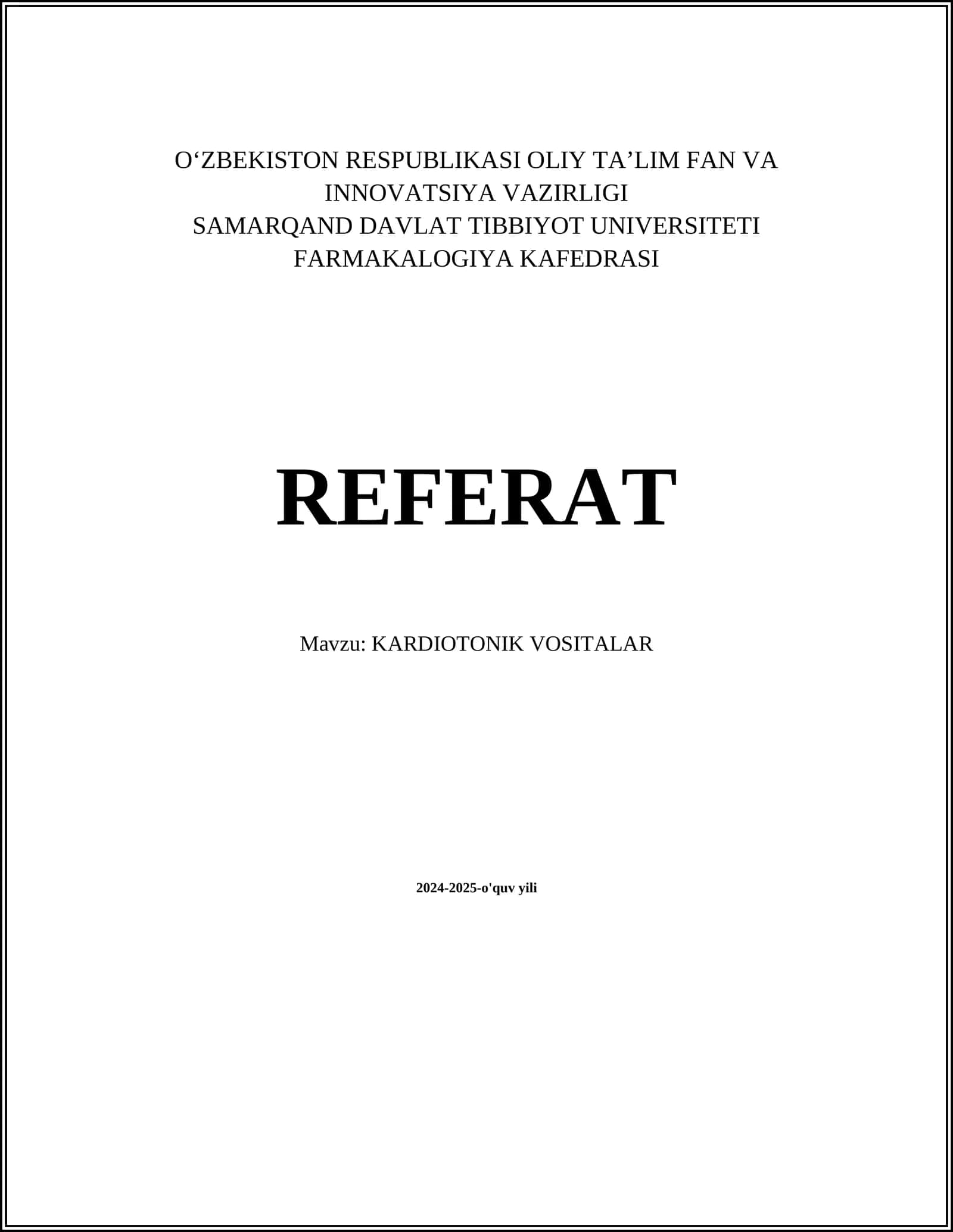 KARDIOTONIK VOSITALAR