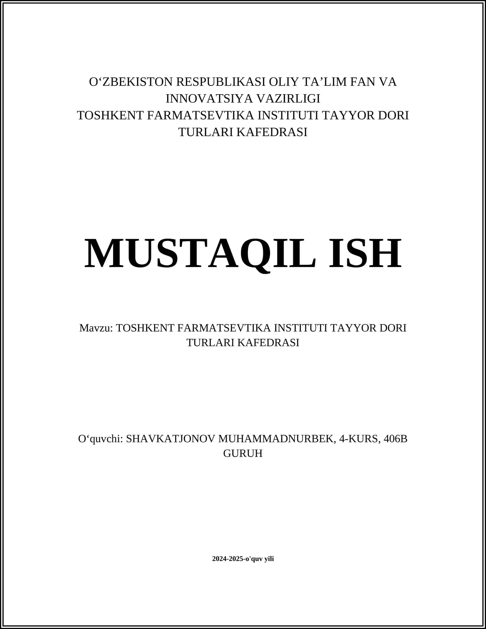 Dori turlari tasnifi