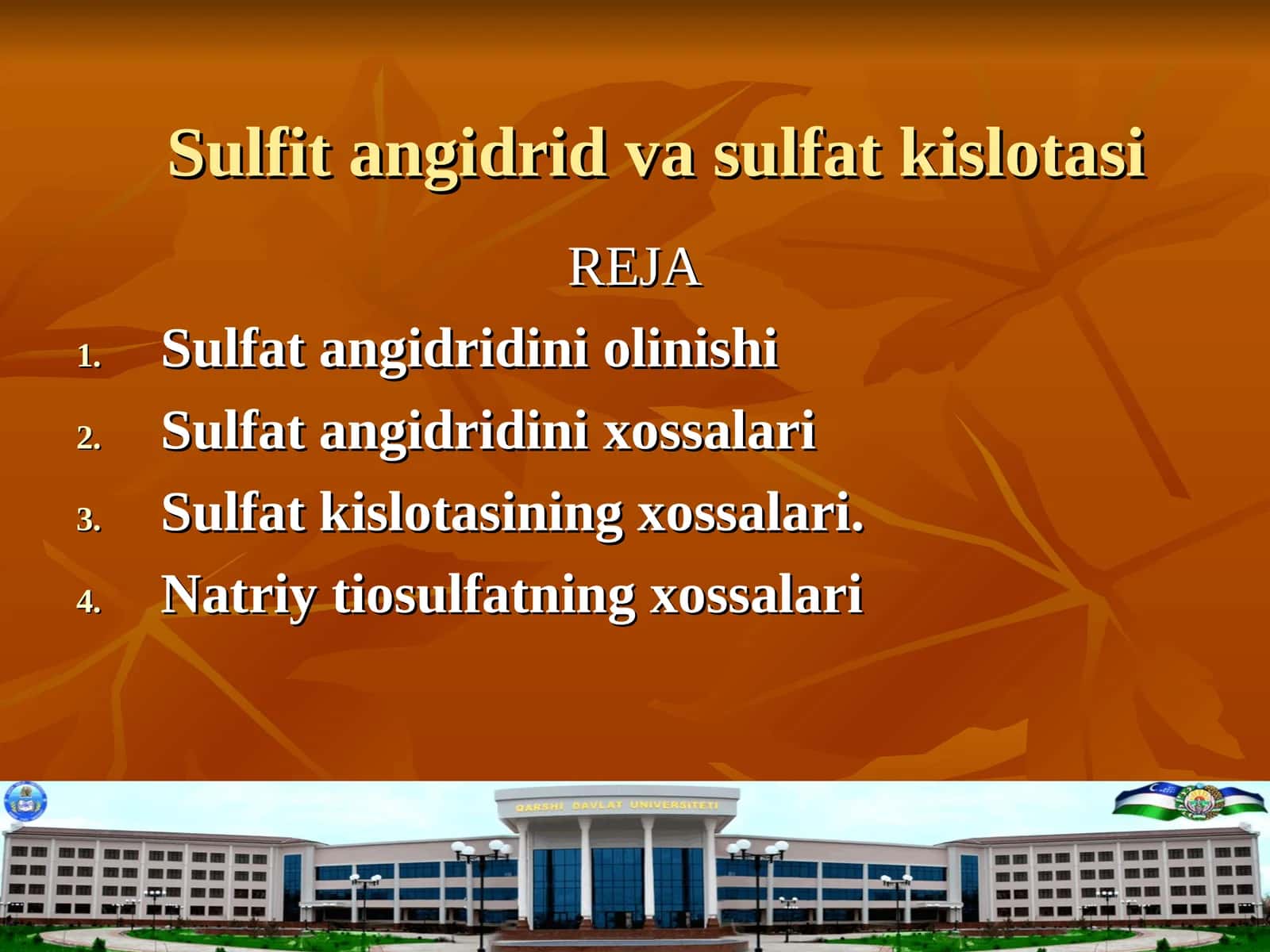 Sulfat angidridining olinishi