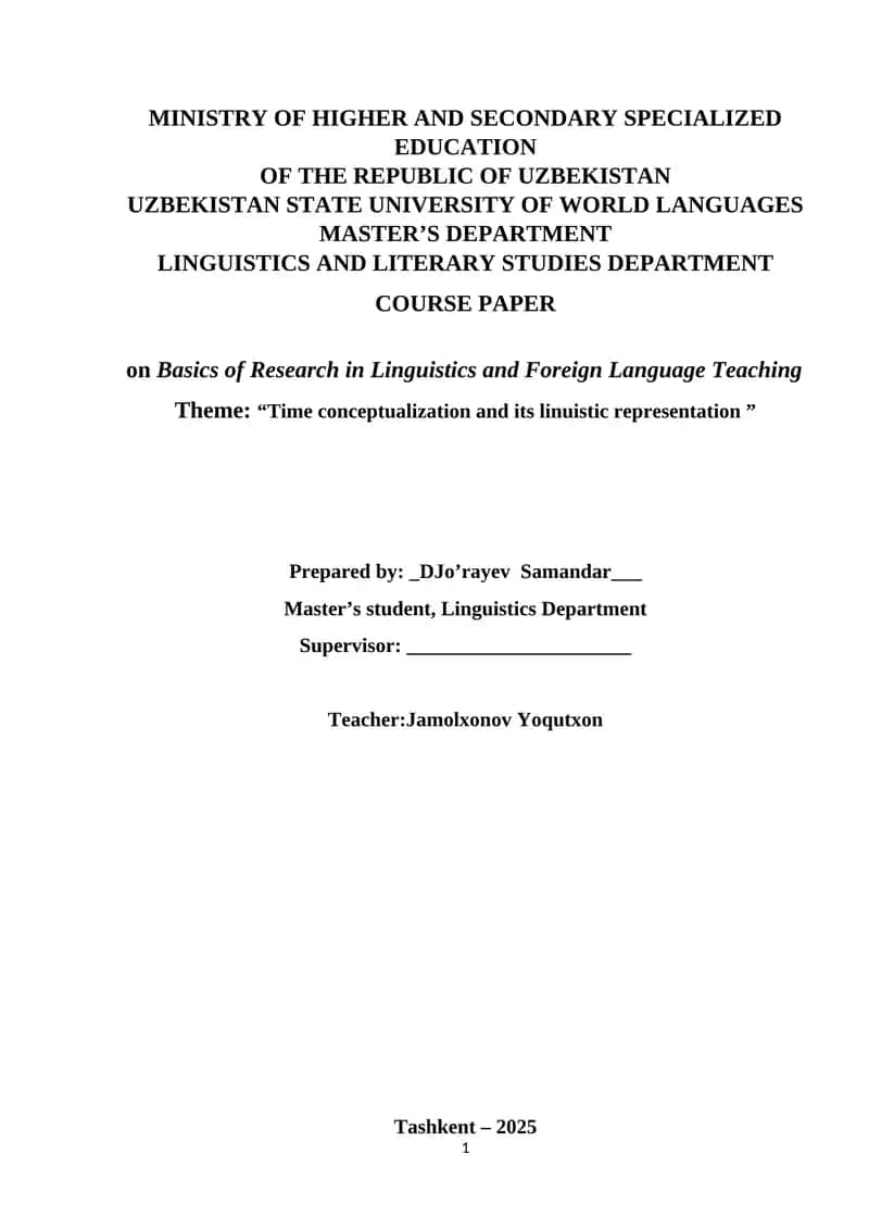 Basics of Research in Linguistics and Foreign Language Teaching