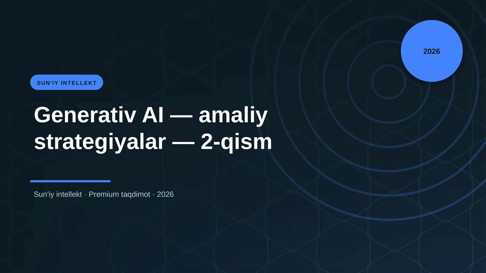 Generativ AI — amaliy strategiyalar — 2-qism