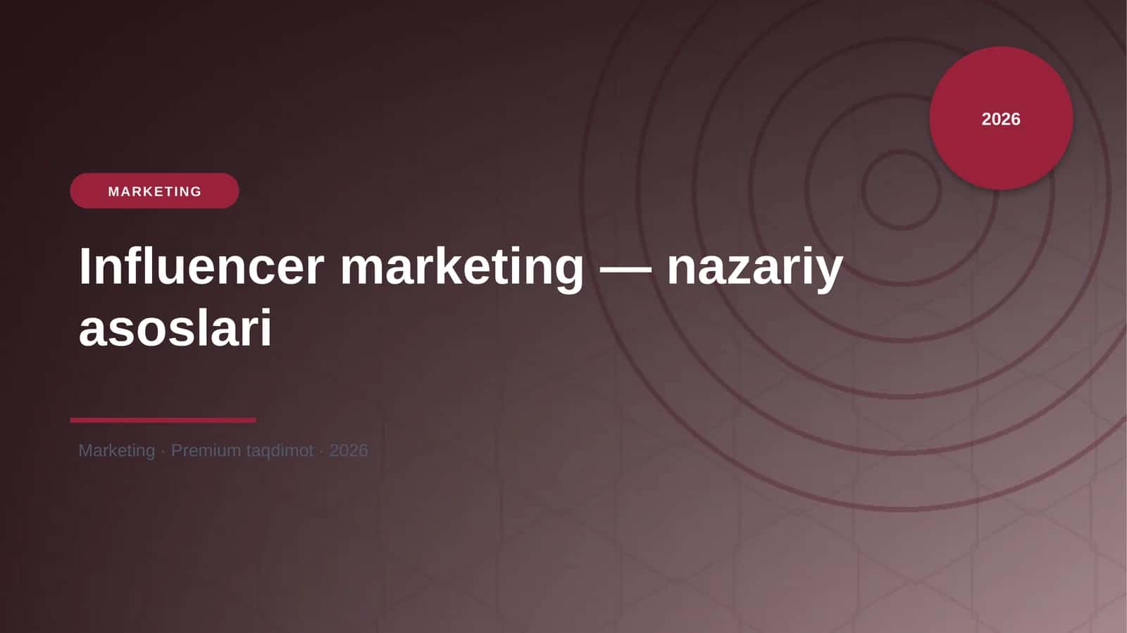 Influencer marketing — nazariy asoslari