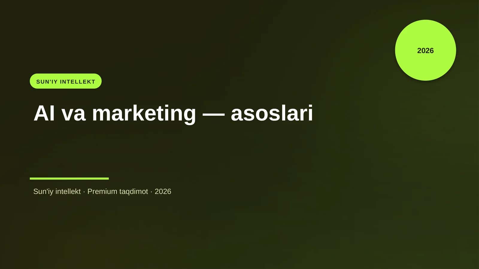 AI va marketing — asoslari