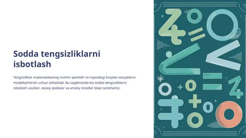 Sodda tengsizliklarni isbotlash