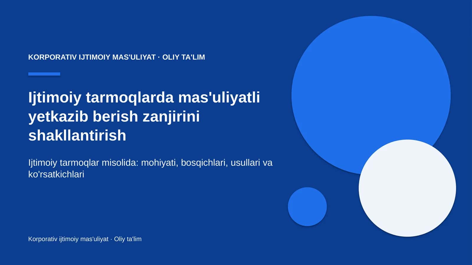 Ijtimoiy tarmoqlarda mas'uliyatli yetkazib berish zanjirini shakllantirish