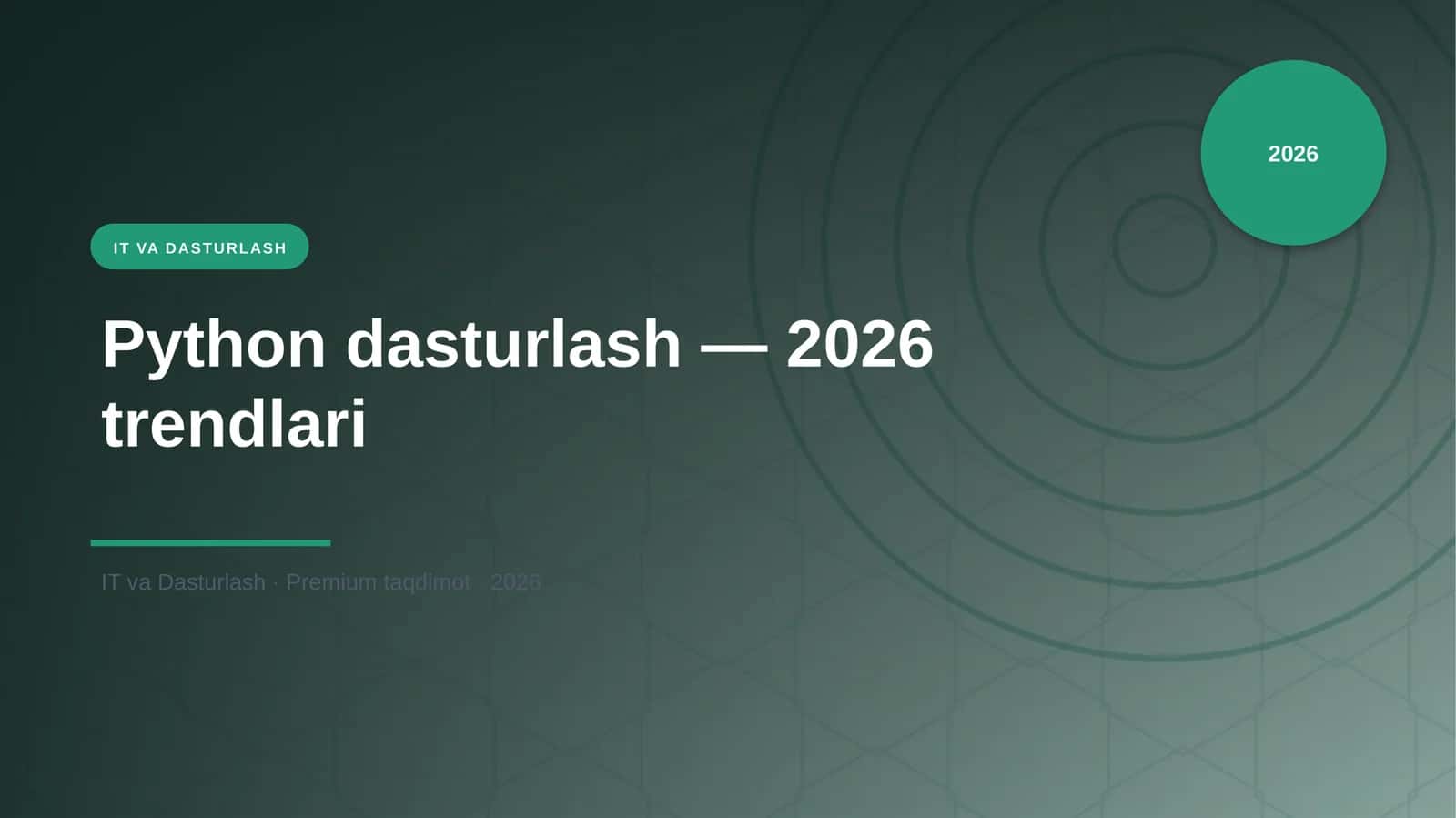 Python dasturlash — 2026 trendlari