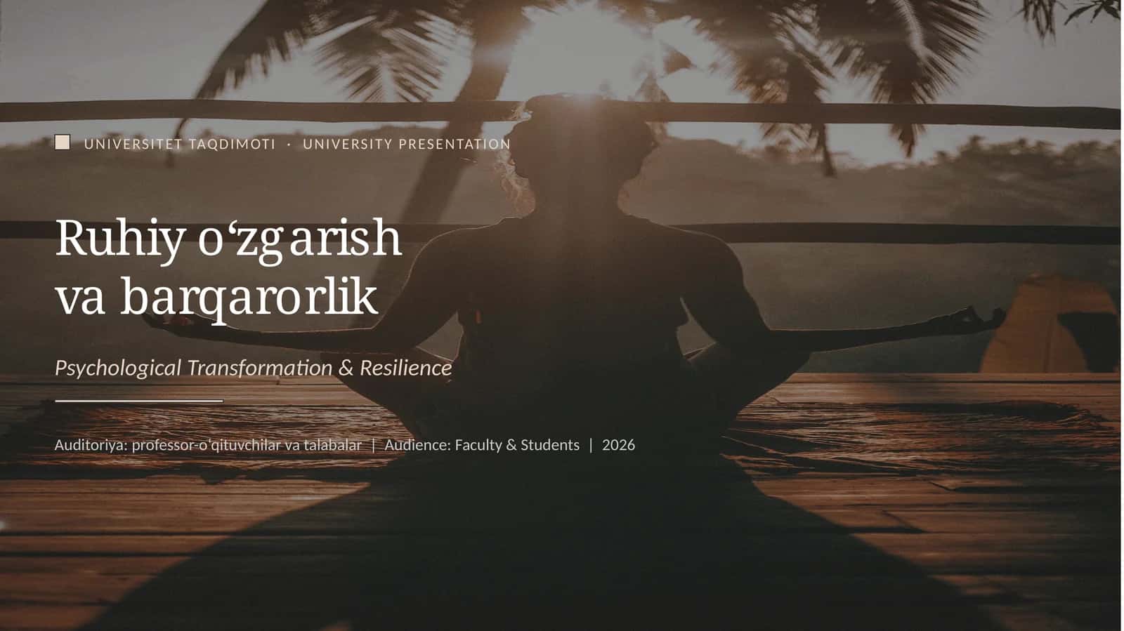 Ruhiy o‘zgarish va barqarorlik
