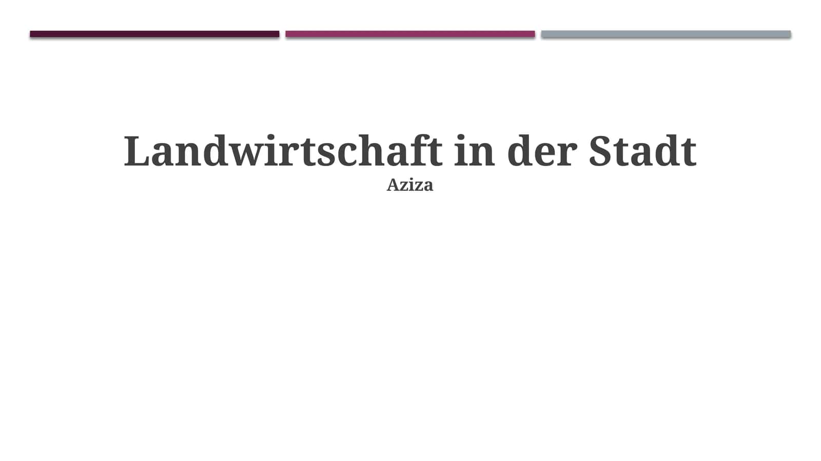 Landwirtschaft in der Stadt