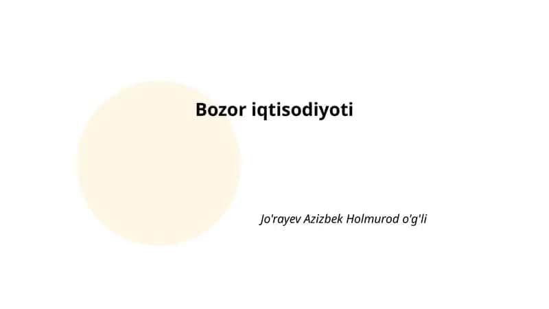 Bozor iqtisodiyoti