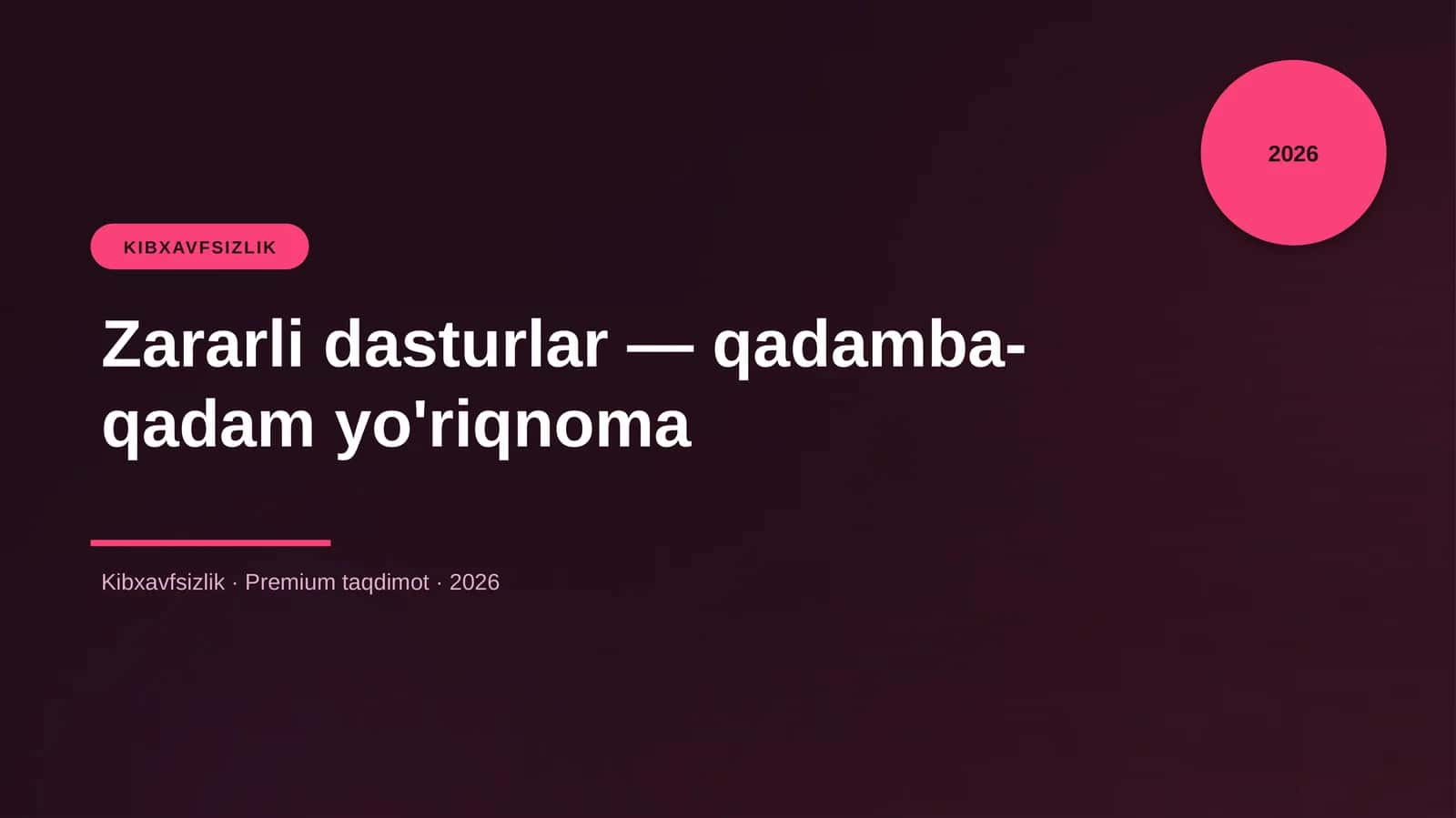 Zararli dasturlar — qadamba-qadam yo'riqnoma