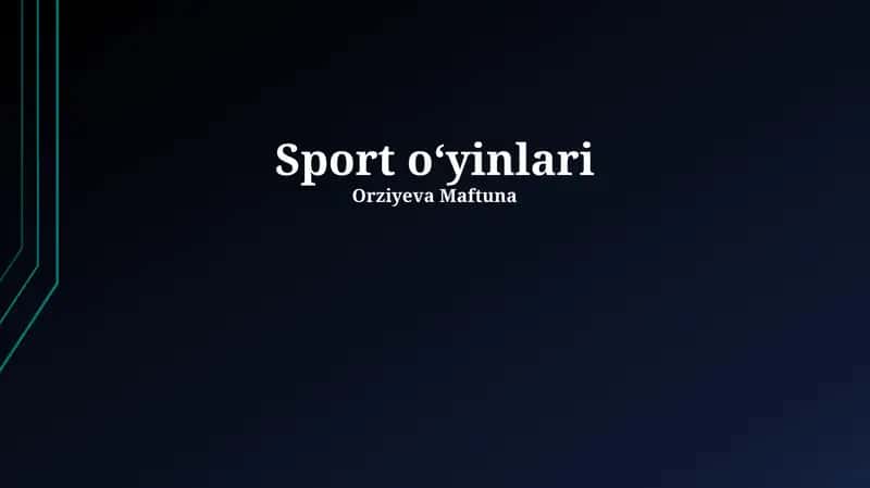 Sport oʻyinlari
