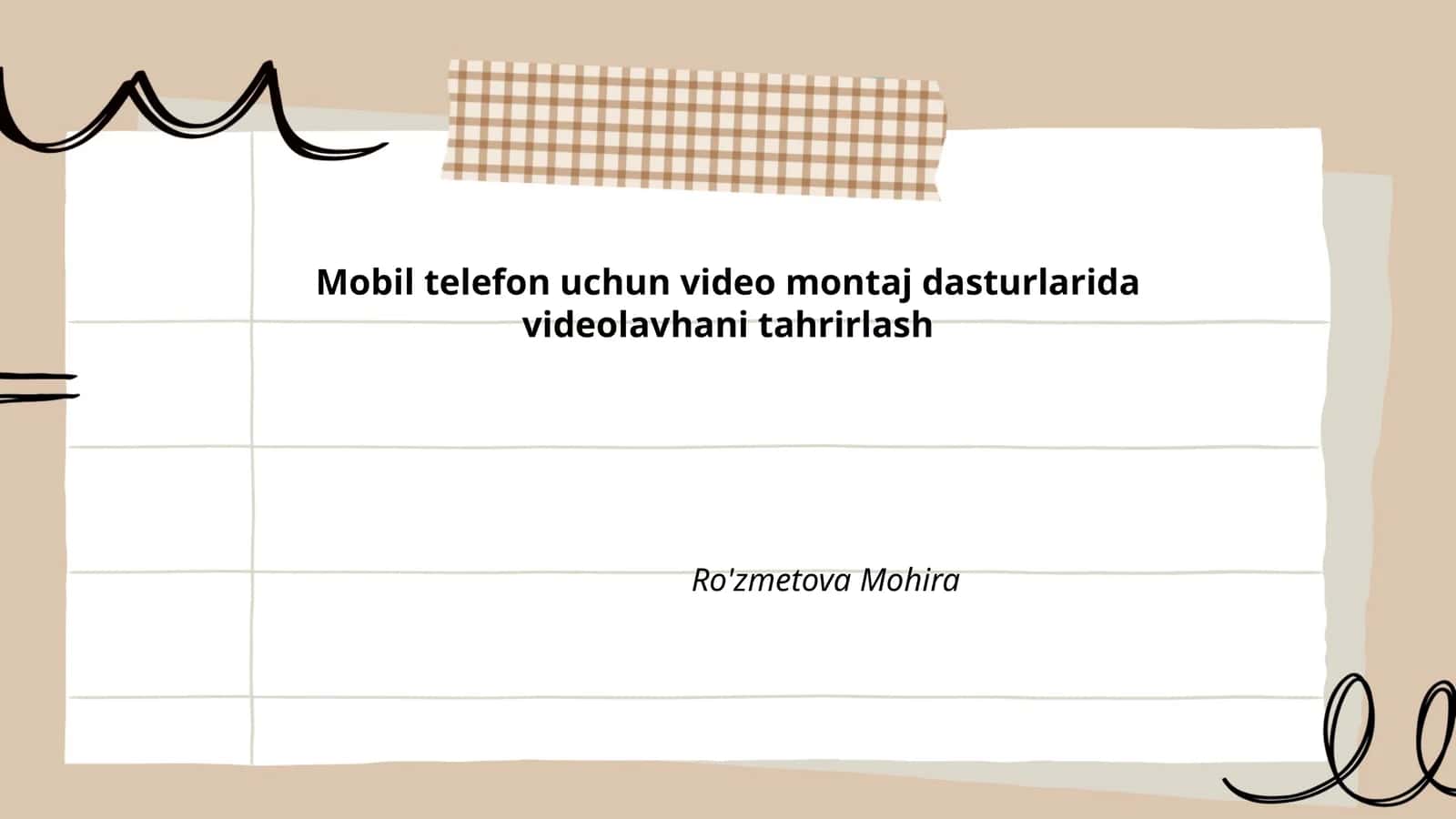 Mobil telefon uchun video montaj dasturlarida videolavhani tahrirlash