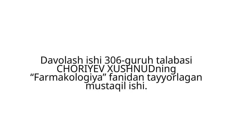Farmakologiya
