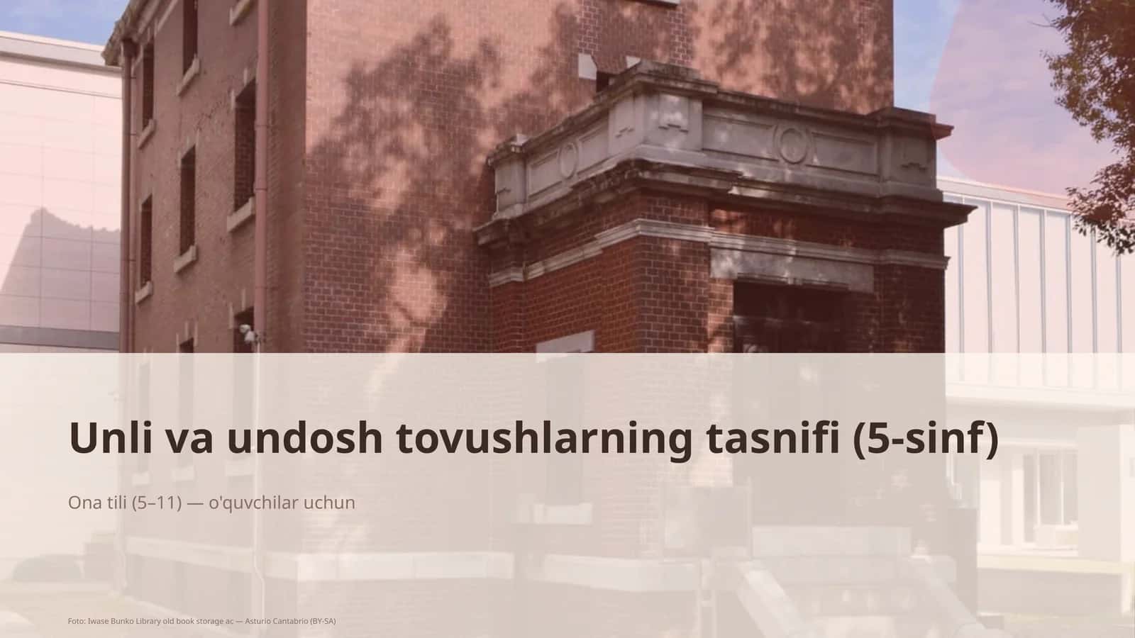 Unli va undosh tovushlarning tasnifi (5-sinf)