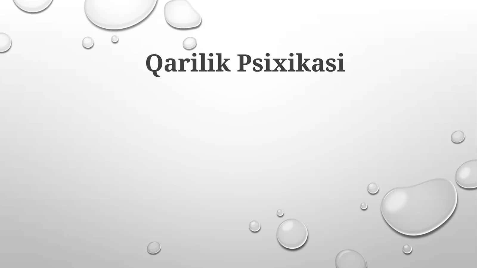 Qarilik Psixikasi