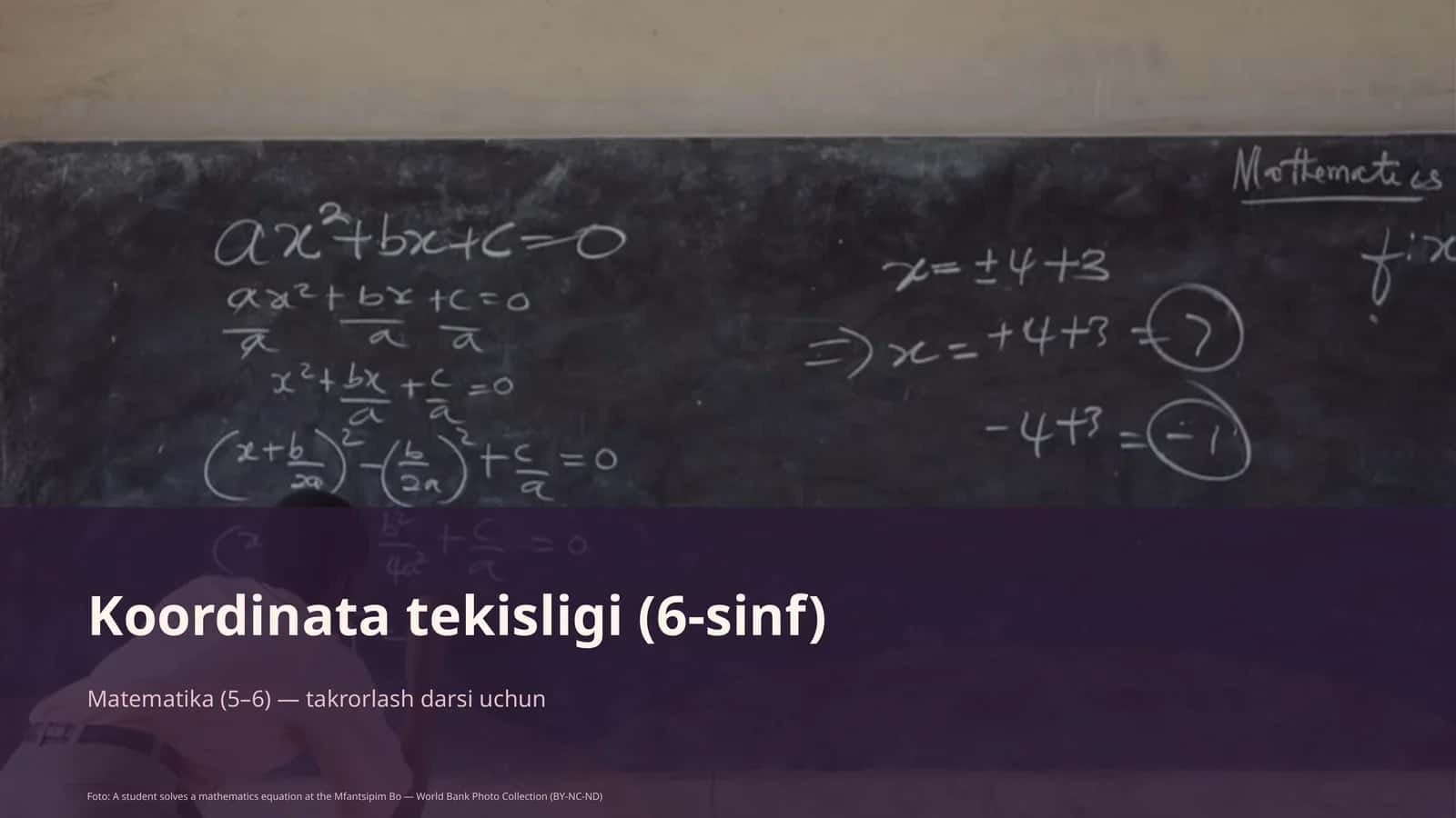 Koordinata tekisligi (6-sinf)