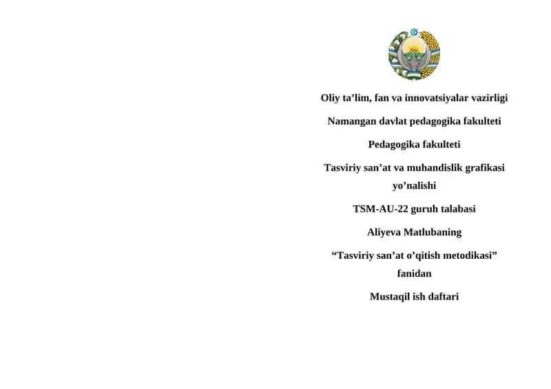 Tasviriy san’at o’qitish metodikasi