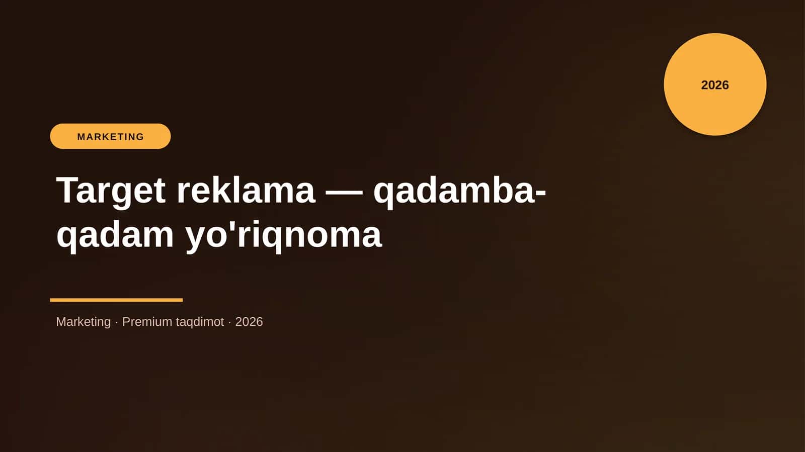 Target reklama — qadamba-qadam yo'riqnoma