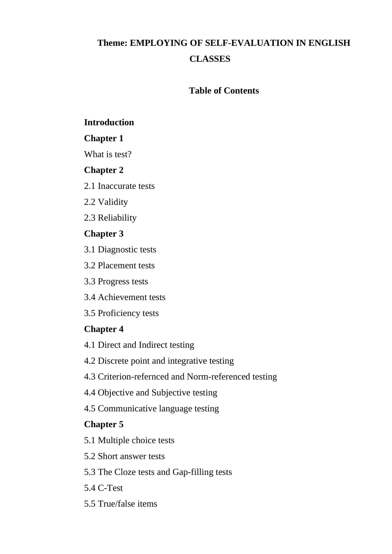 EMPLOYING OF SELF-EVALUATION IN ENGLISH CLASSES