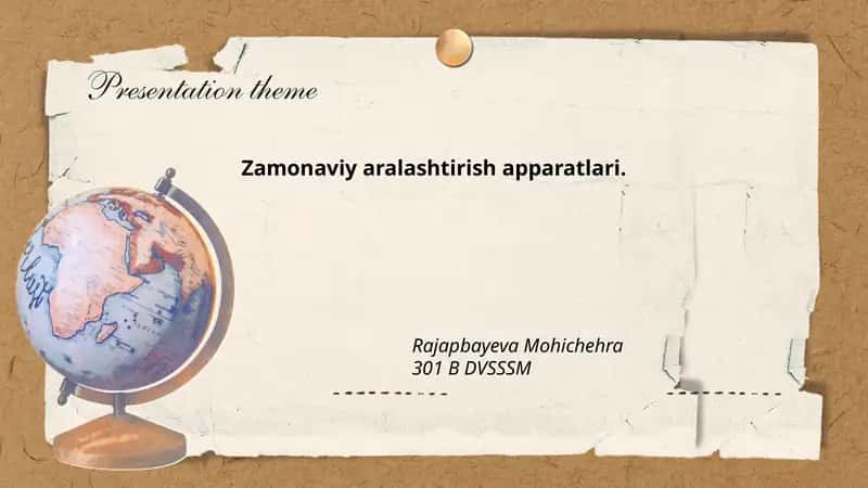 Zamonaviy aralashtirish apparatlari