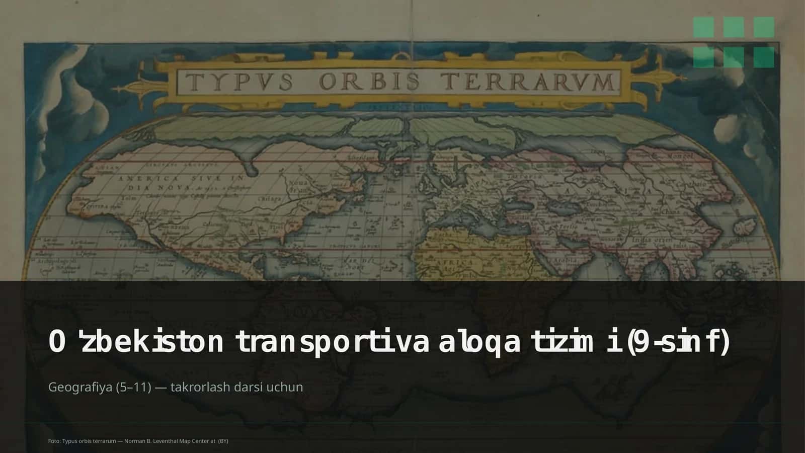 O'zbekiston transporti va aloqa tizimi (9-sinf)