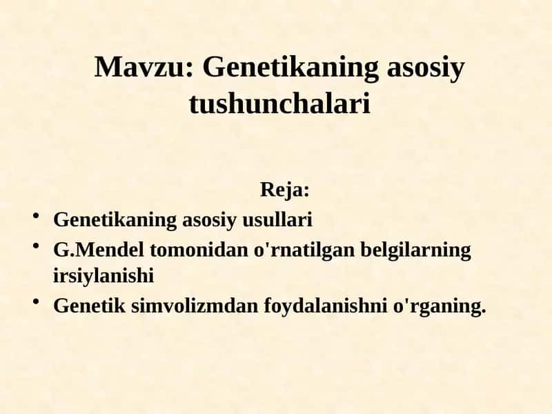 Genetikaningasosiytushunchalari