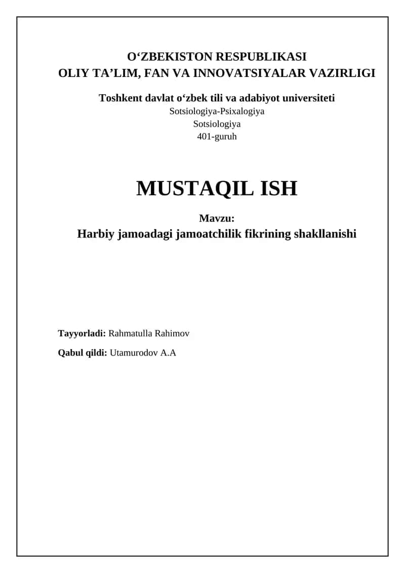 Jamoada jamoatchilik fikrining shakllanish omillari