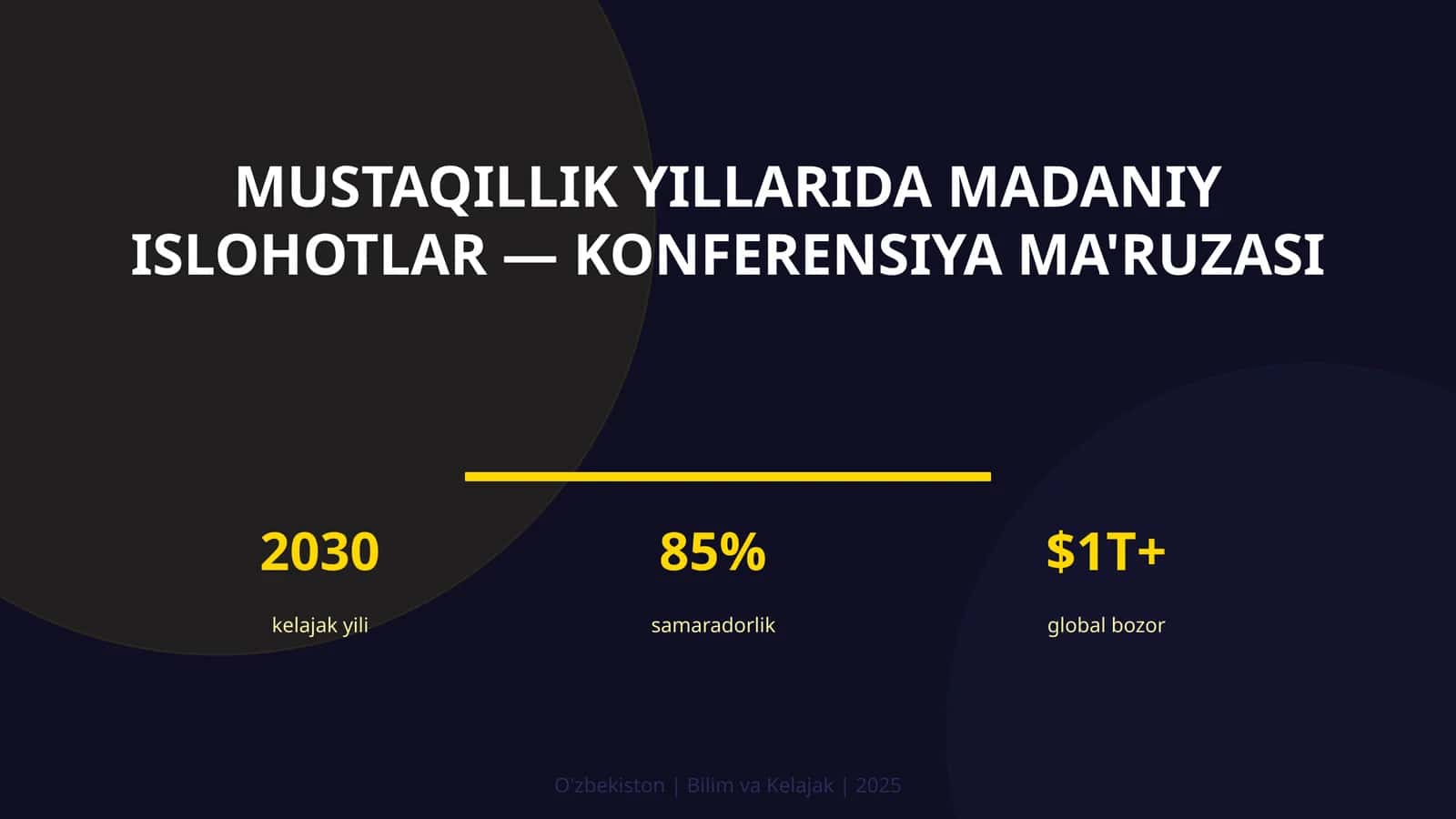 Mustaqillik yillarida madaniy islohotlar — konferensiya ma'ruzasi