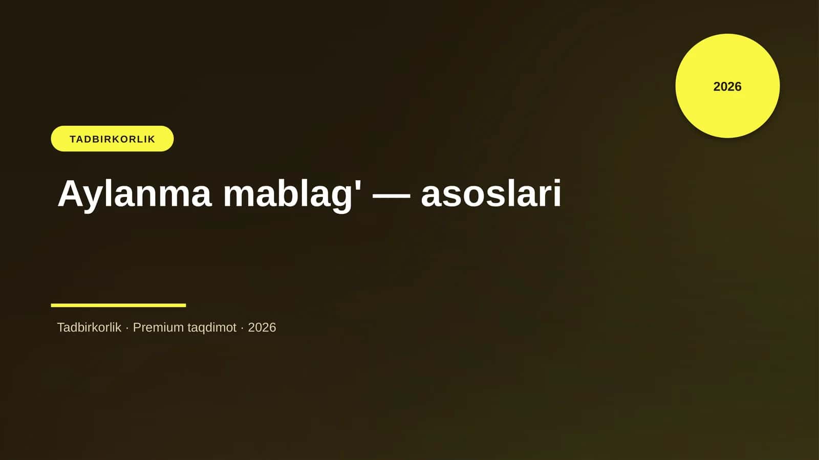 Aylanma mablag' — asoslari