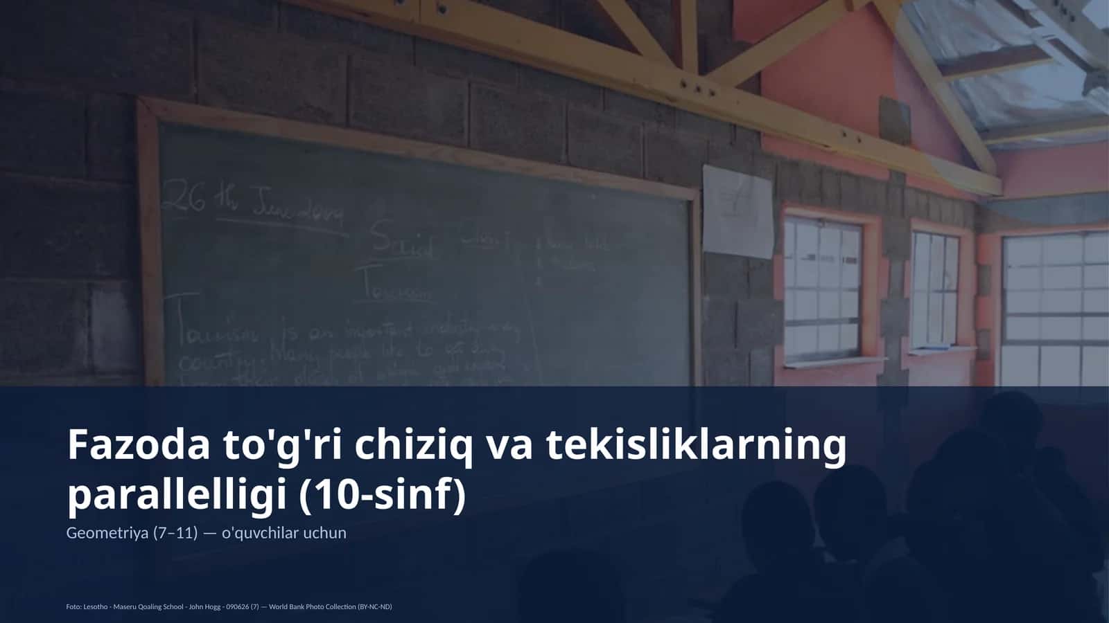 Fazoda to'g'ri chiziq va tekisliklarning parallelligi (10-sinf)