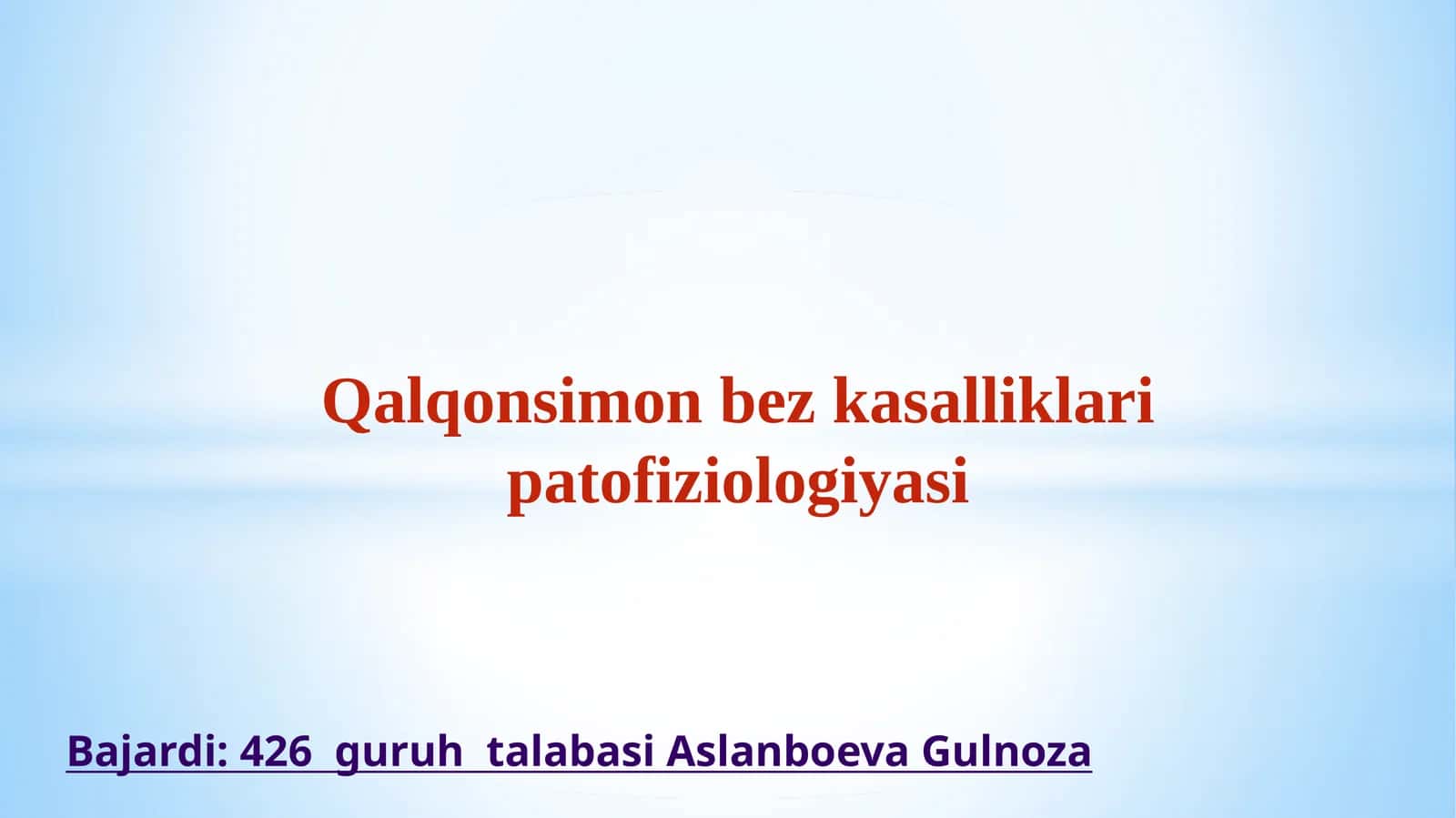 Qalqonsimon bez kasalliklari patofiziologiyasi