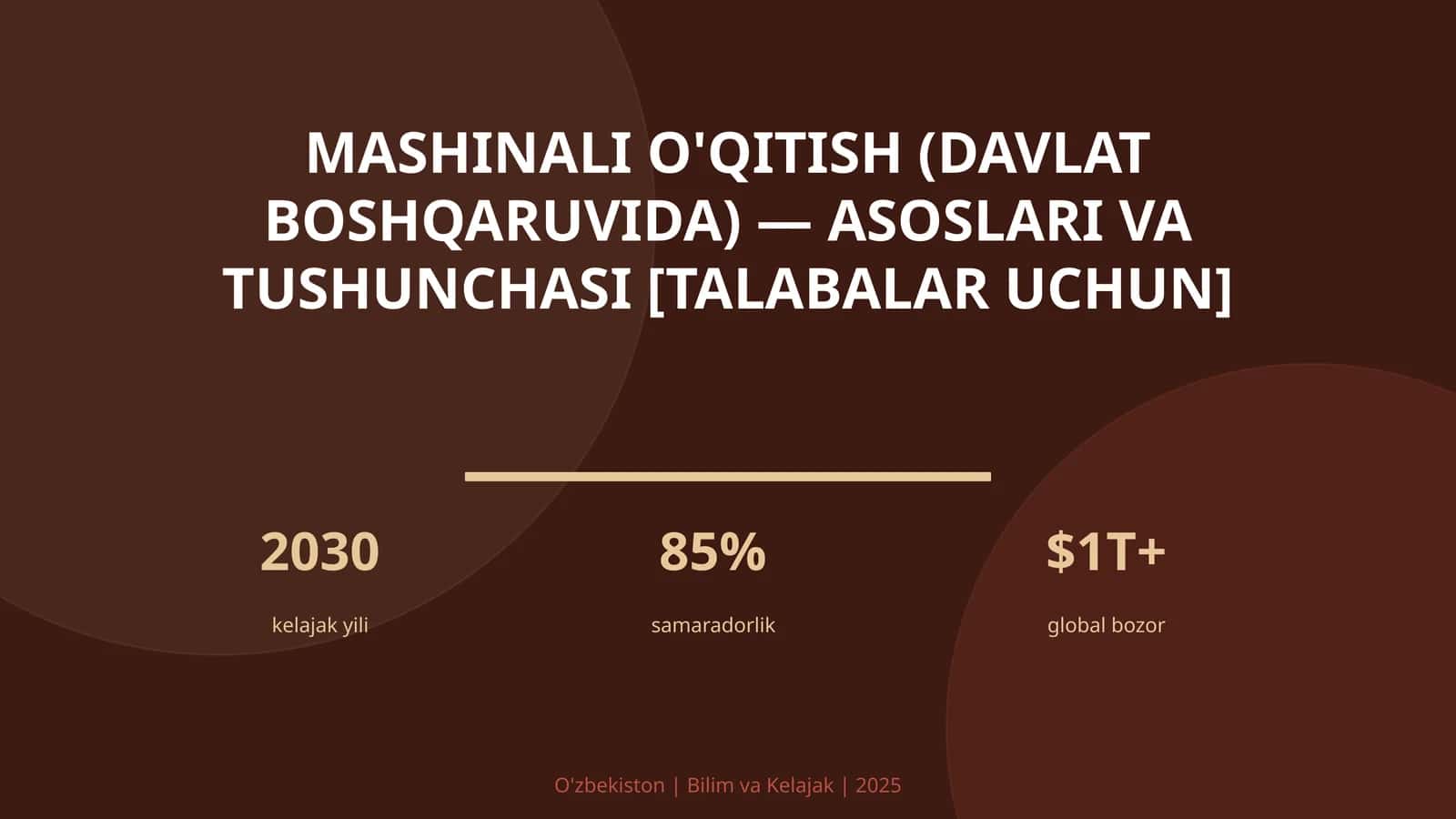 Mashinali o'qitish (davlat boshqaruvida) - asoslari va tushunchasi [talabalar uchun]
