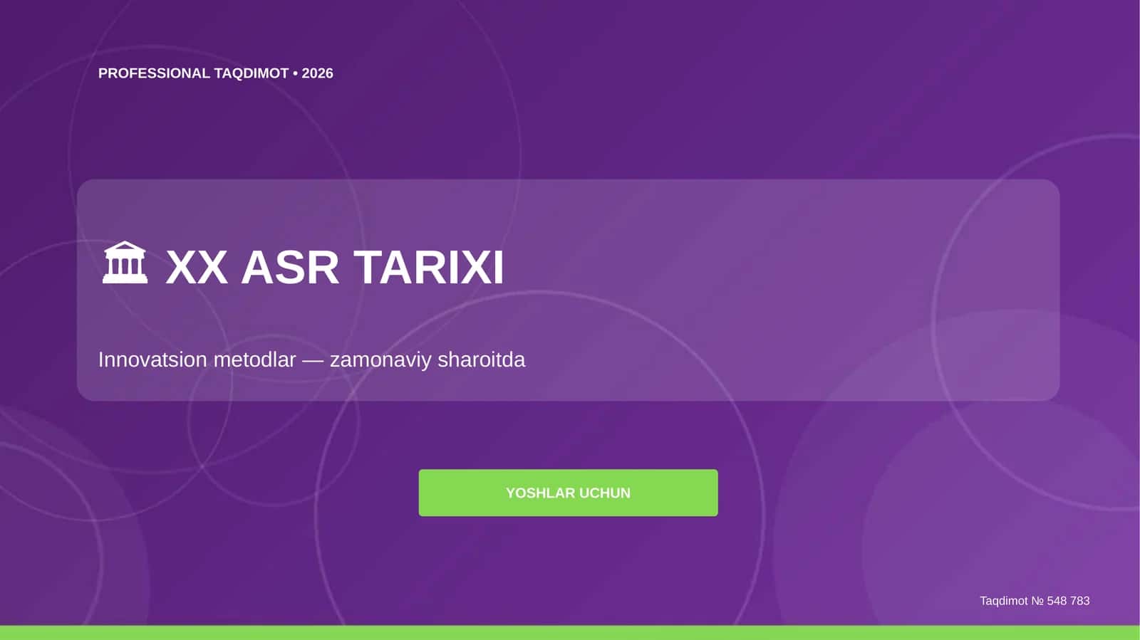XX asr tarixi: innovatsion metodlar (zamonaviy sharoitda) [yoshlar uchun]