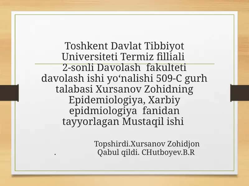 Transmissiv virusli infeksiyalarning dunyobo`yichava O`zbekiston hududidatarqalganligining zamonaviy xususiyatlari