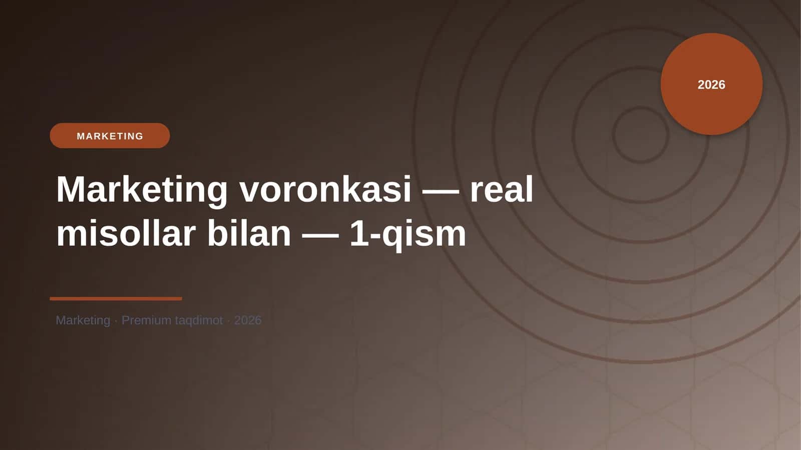 Marketing voronkasi — real misollar bilan — 1-qism