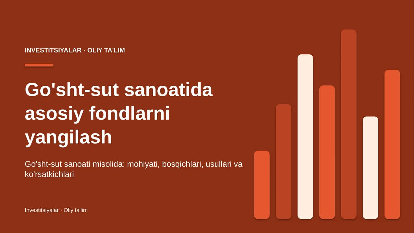 Go'sht-sut sanoatida asosiy fondlarni yangilash