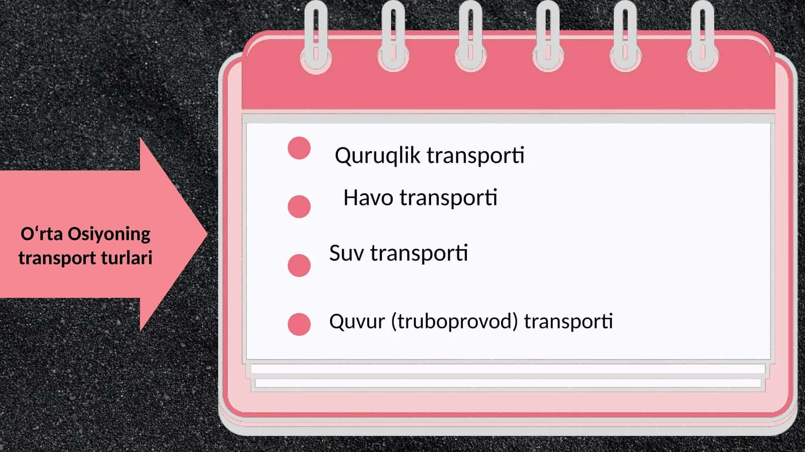 O‘rta Osiyoning transport turlari