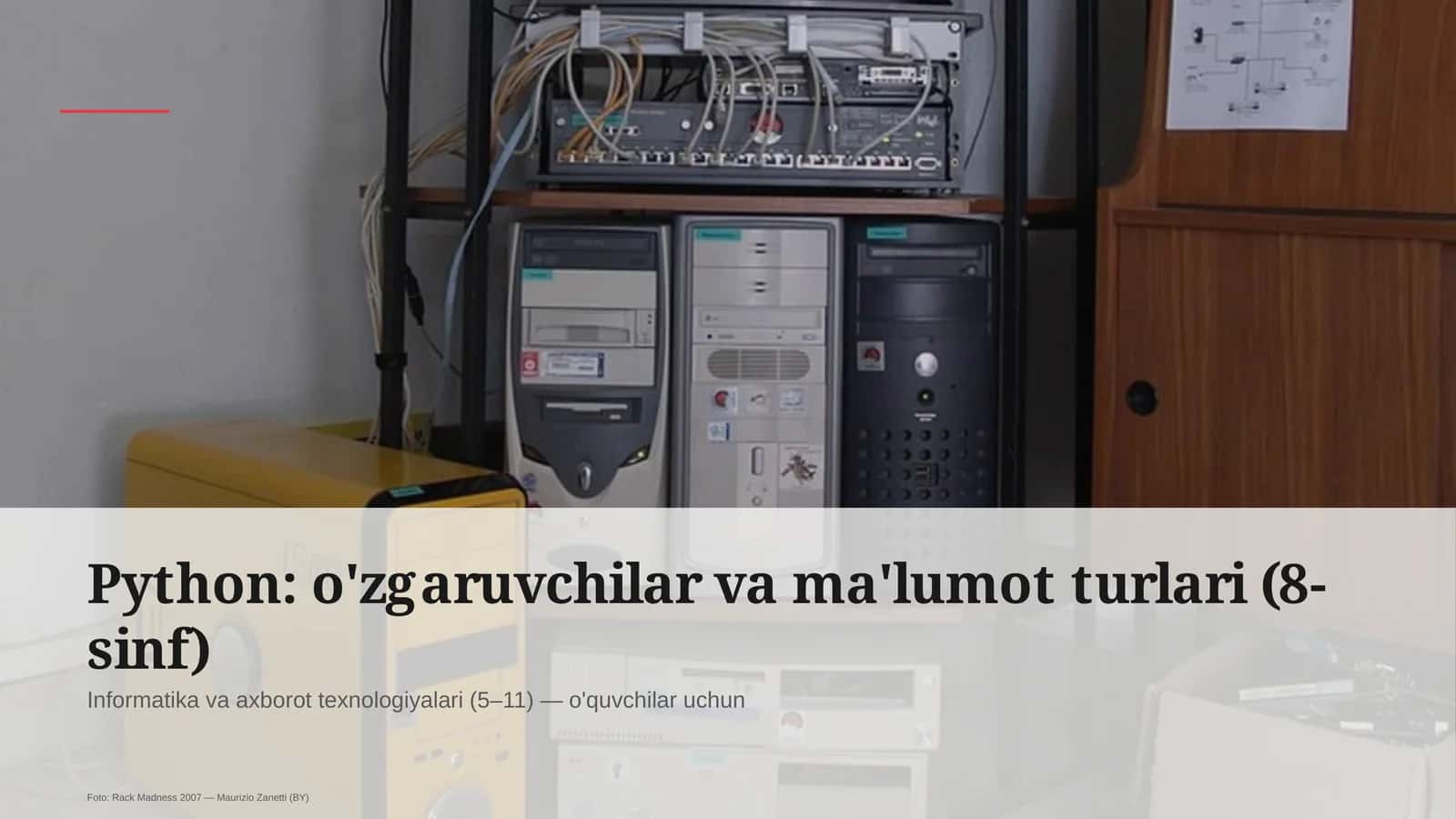Python: o'zgaruvchilar va ma'lumot turlari (8-sinf)