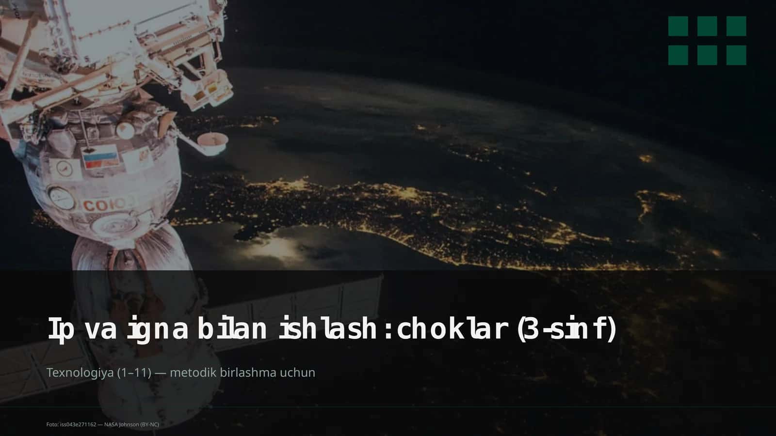 Ip va igna bilan ishlash: choklar (3-sinf)