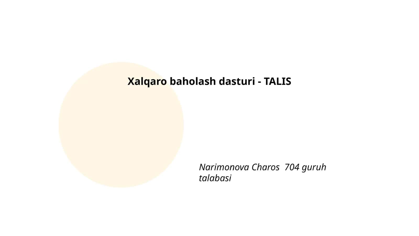 Xalqaro baholash dasturi - TALIS