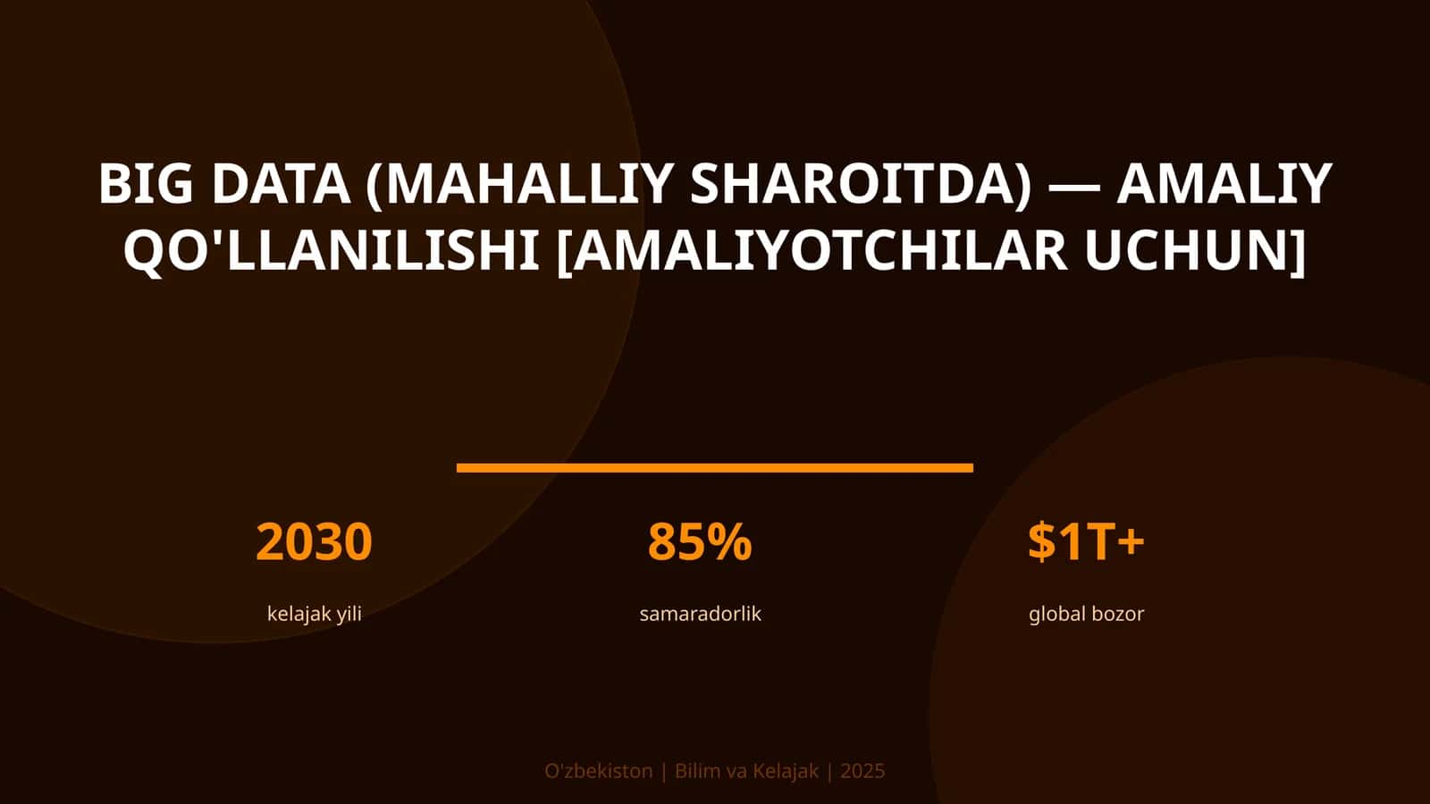 Big Data (mahalliy sharoitda) — amaliy qo'llanilishi [amaliyotchilar uchun]