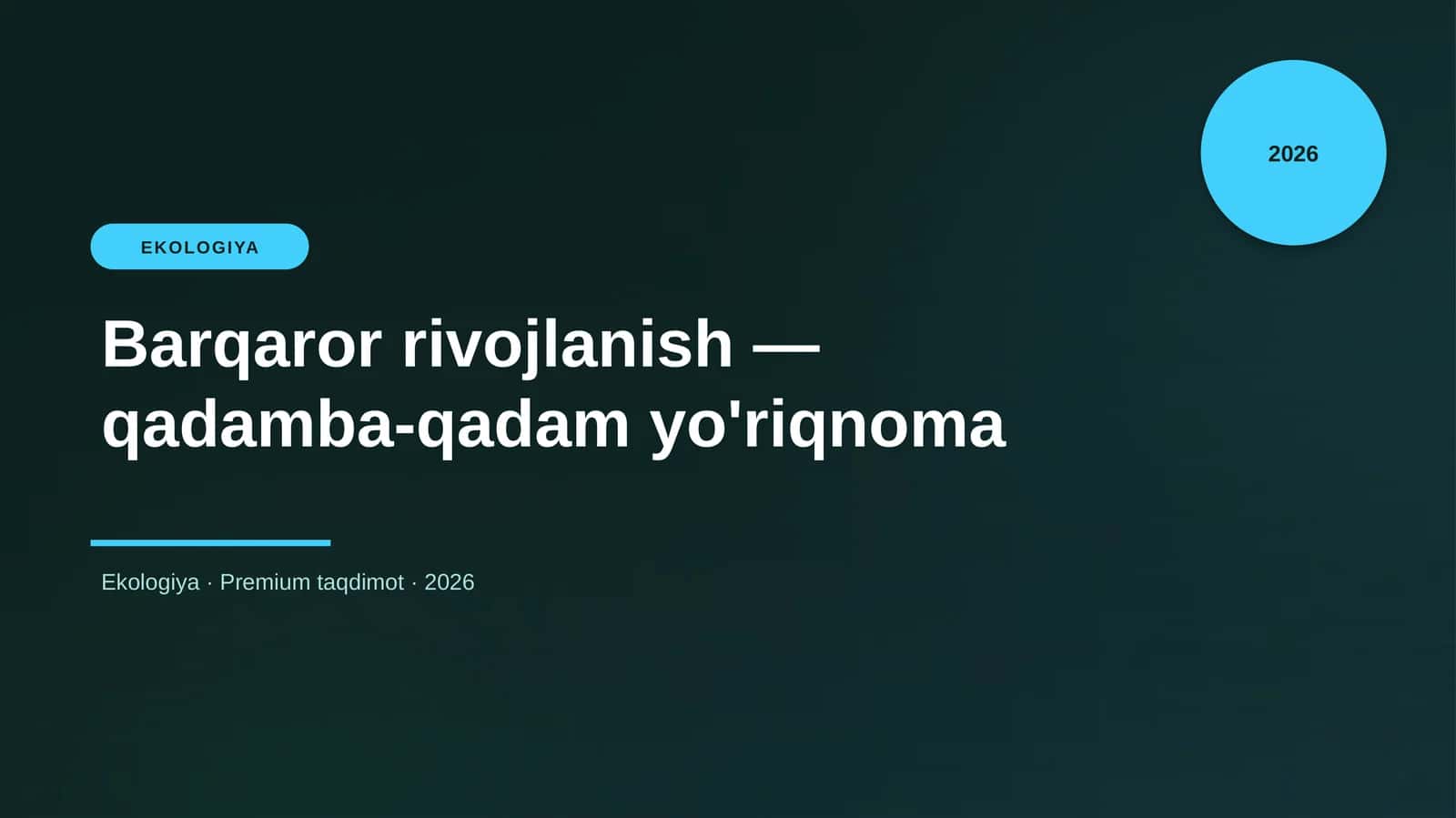 Barqaror rivojlanish — qadamba-qadam yo'riqnoma