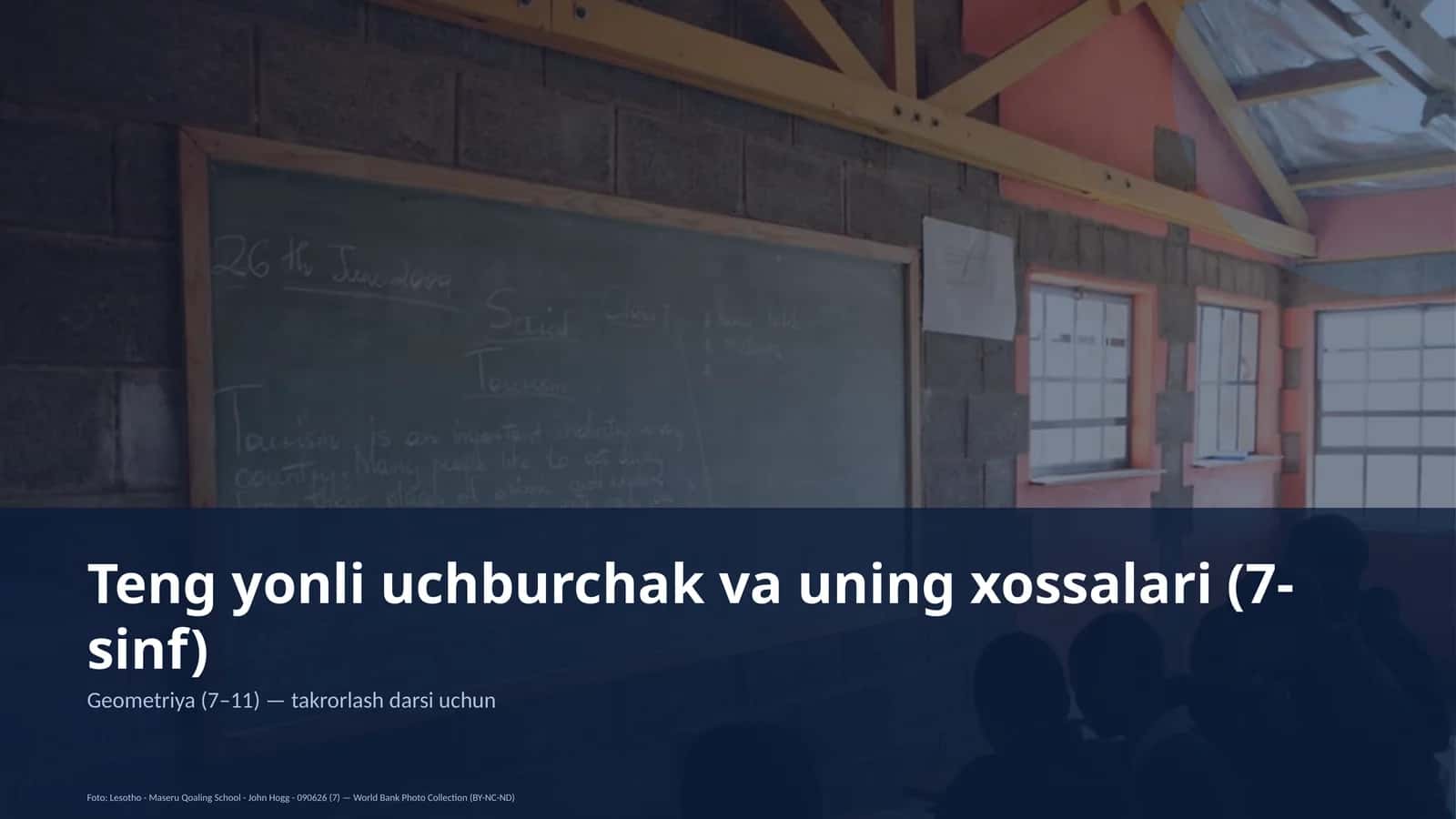Teng yonli uchburchak va uning xossalari (7-sinf)