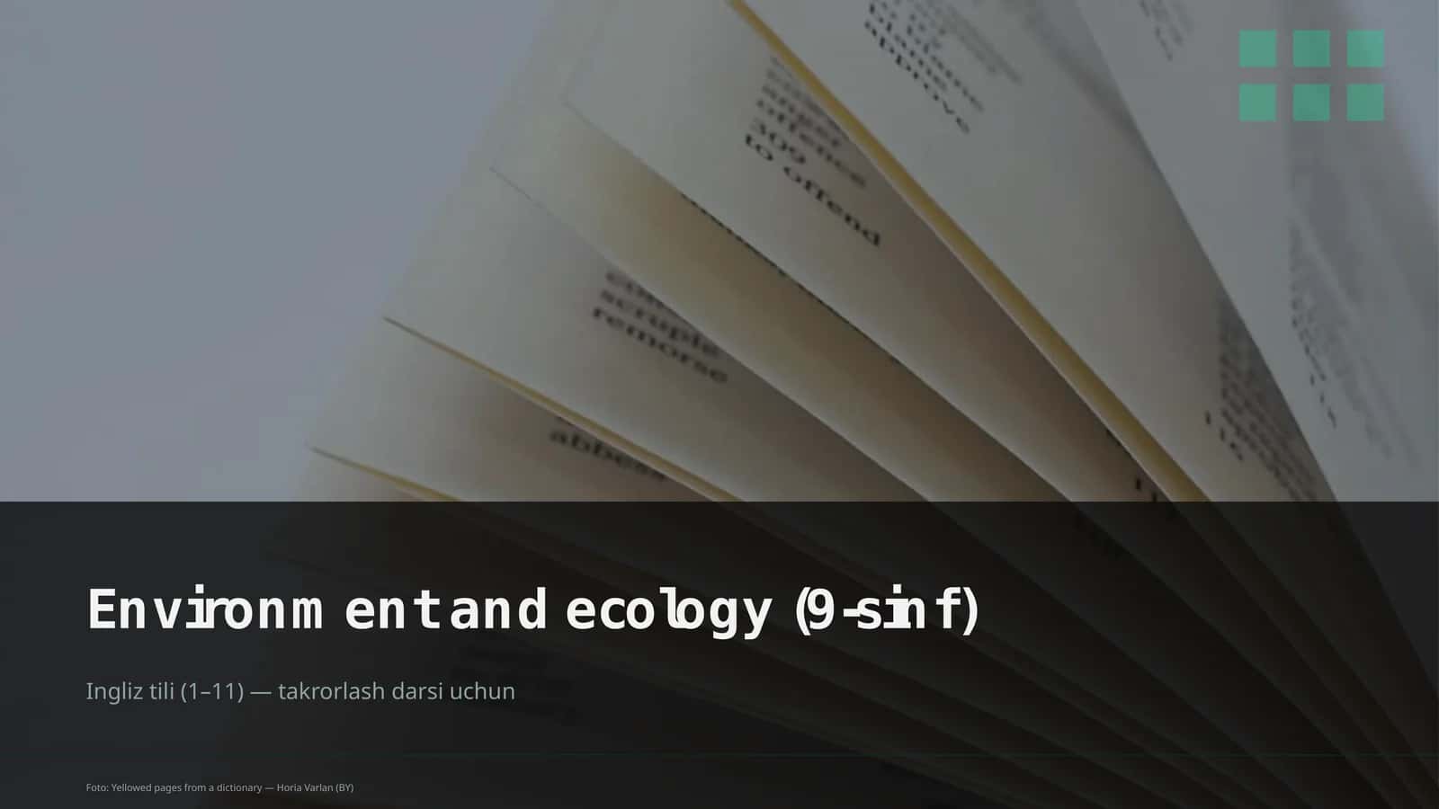 Environment and ecology (9-sinf)